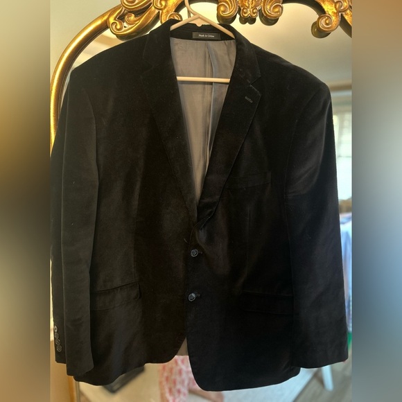 Men's Calvin Klein Black Velvet Blazer 100% Cotton - Picture 1 of 1
